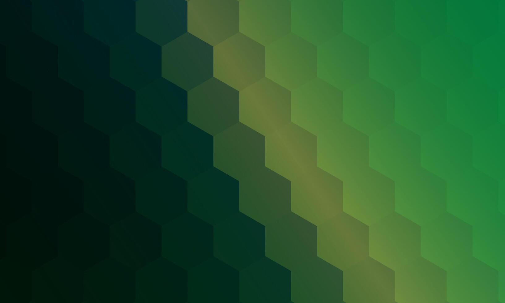 abstract geometric hexagon prism pattern. mosaic honeycomb dark green. vector