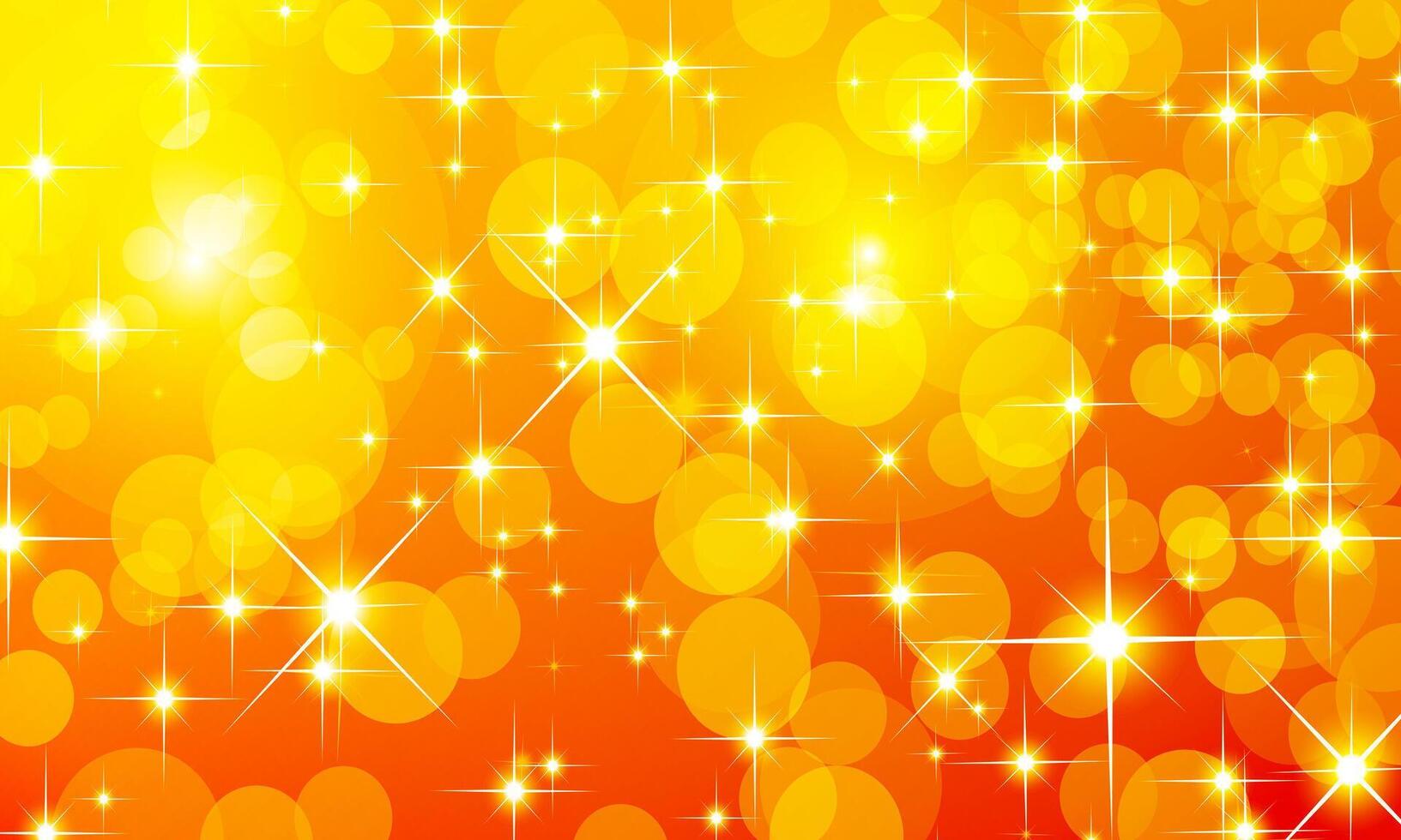 Shiny starry lights on orange background. blur circle. vector