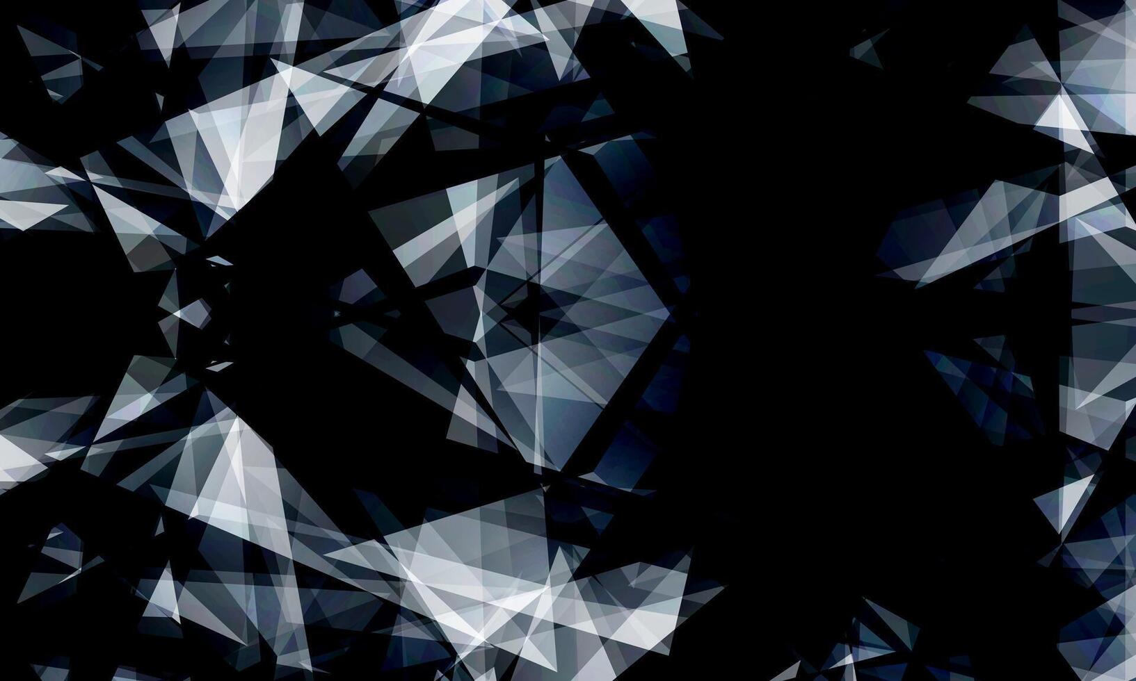 Fractal abstract geometric polygon background. glass on dark background. vector