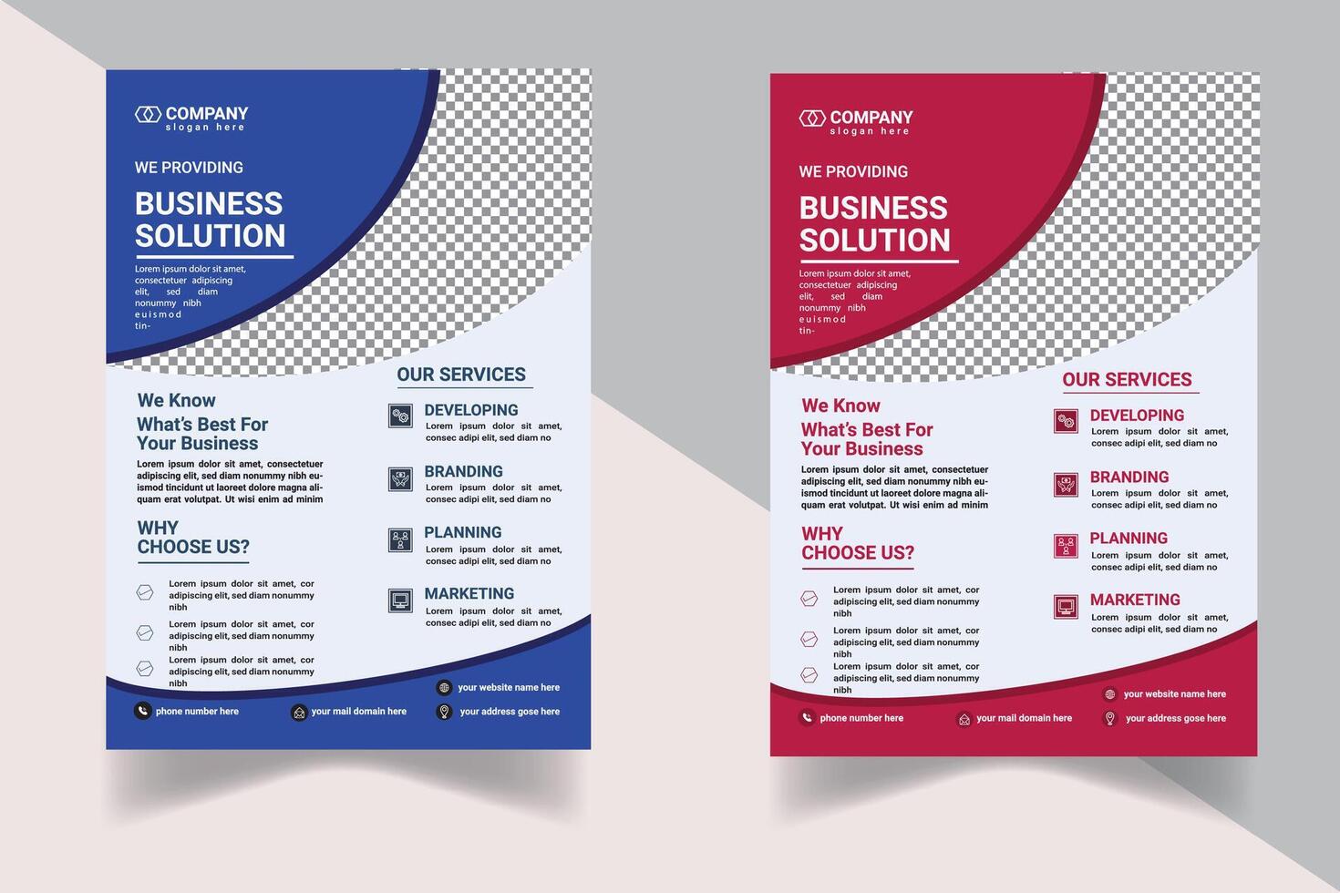 unique business corporate flyer template vector