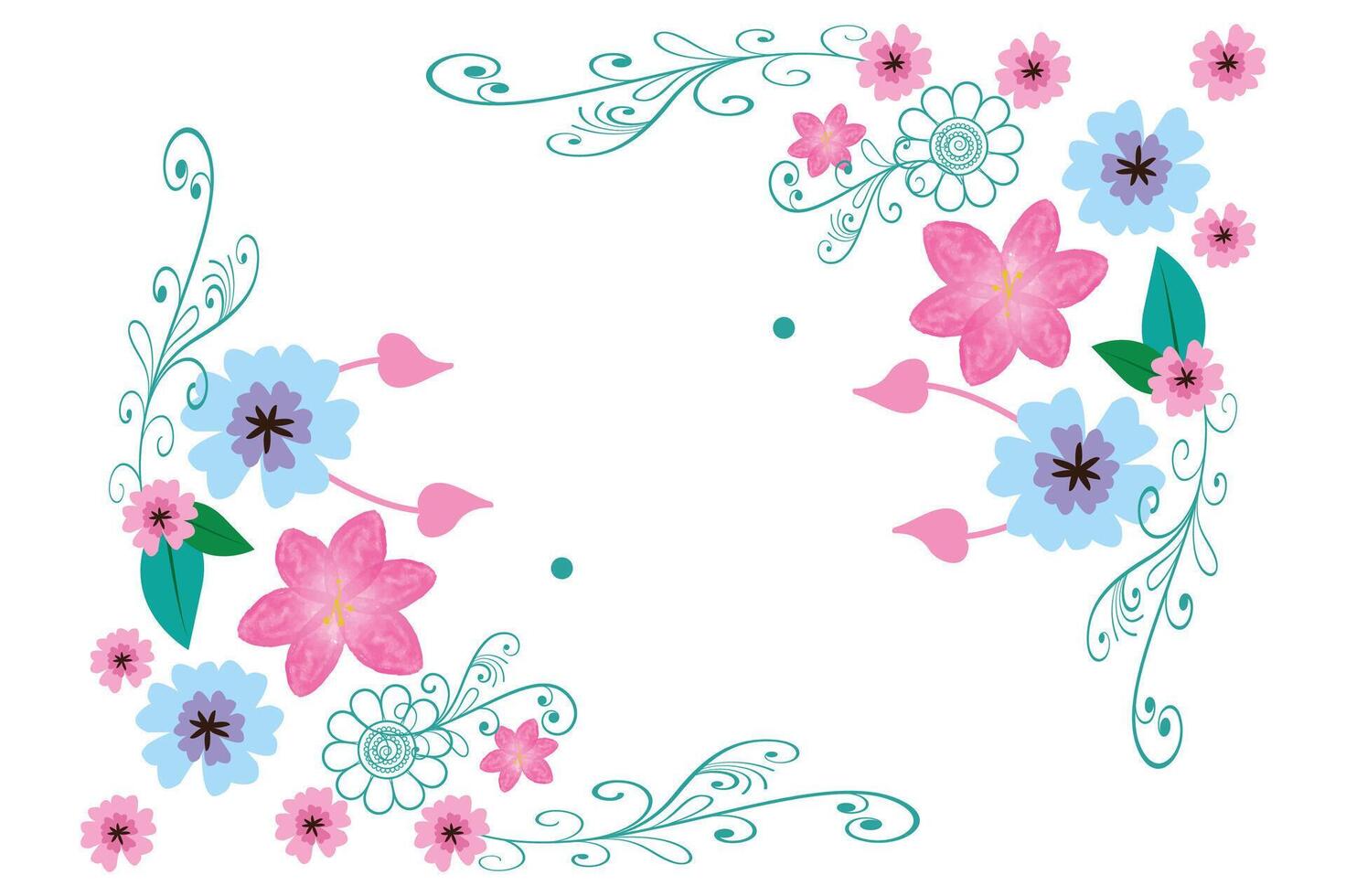 abstract flat floral flower design vector