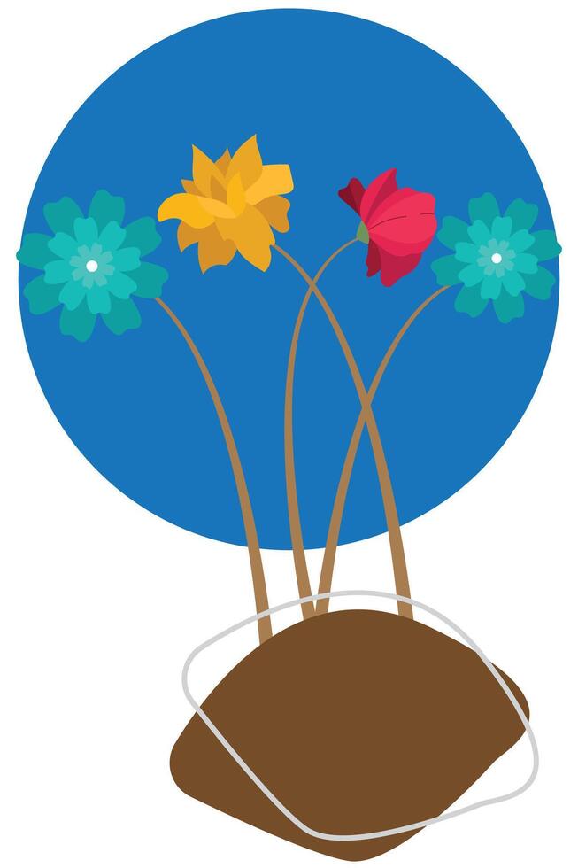 abstract flat floral design vector