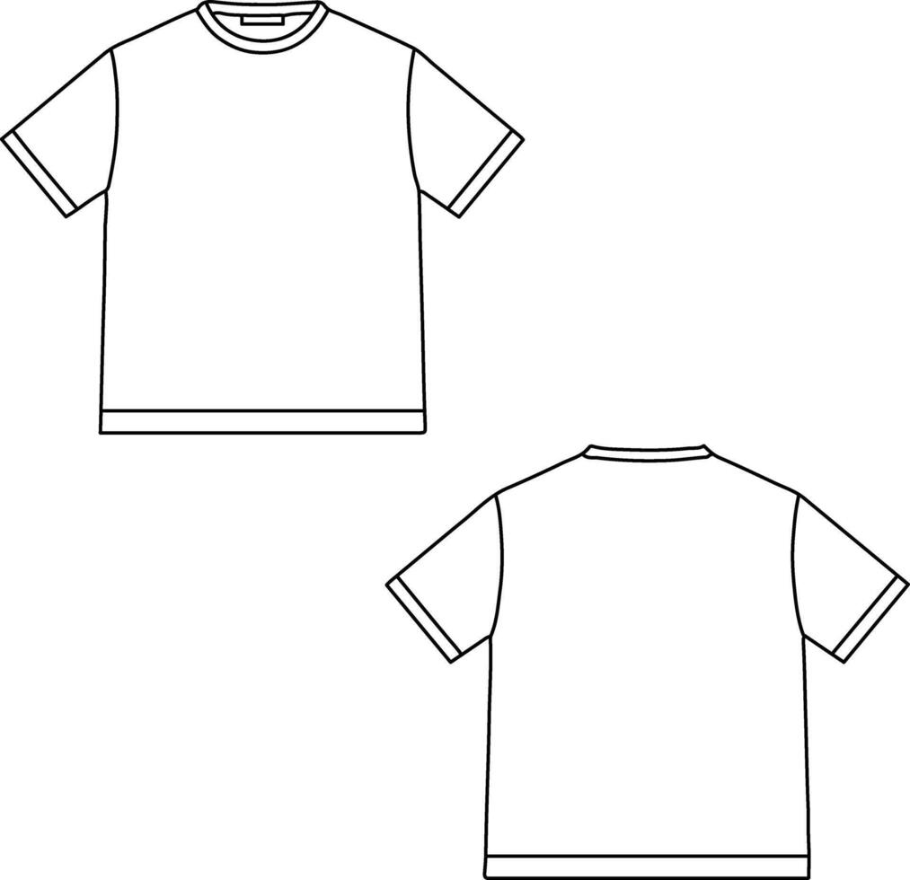 simple outline mockup t-shirt vector