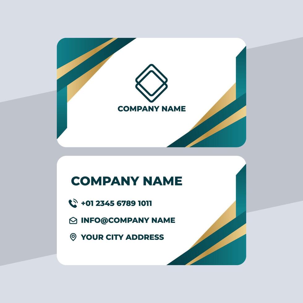 green business company card template vector