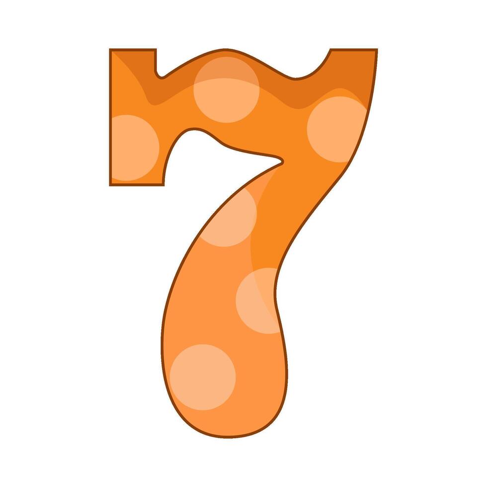 illustration of number 7 polka dot vector
