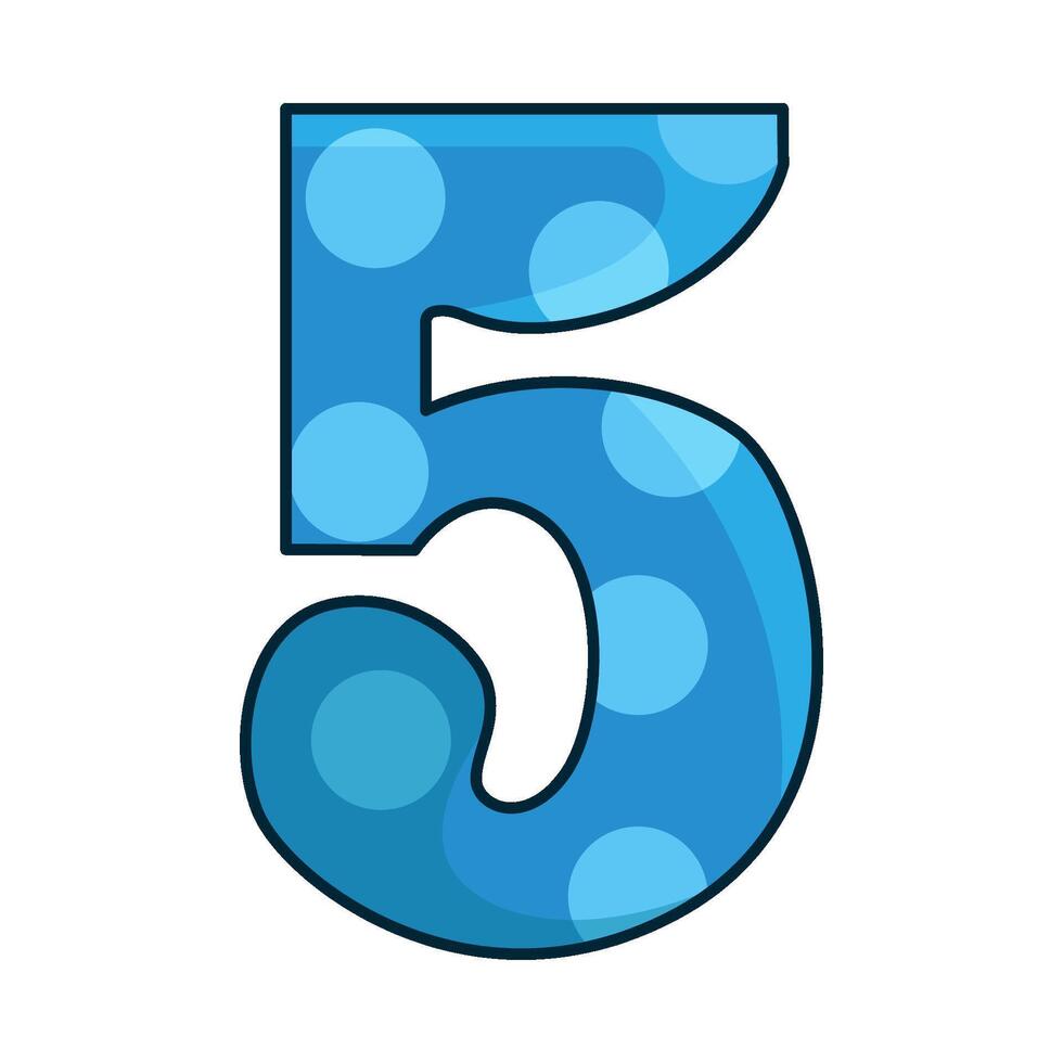 illustration of number 5 polka dot vector