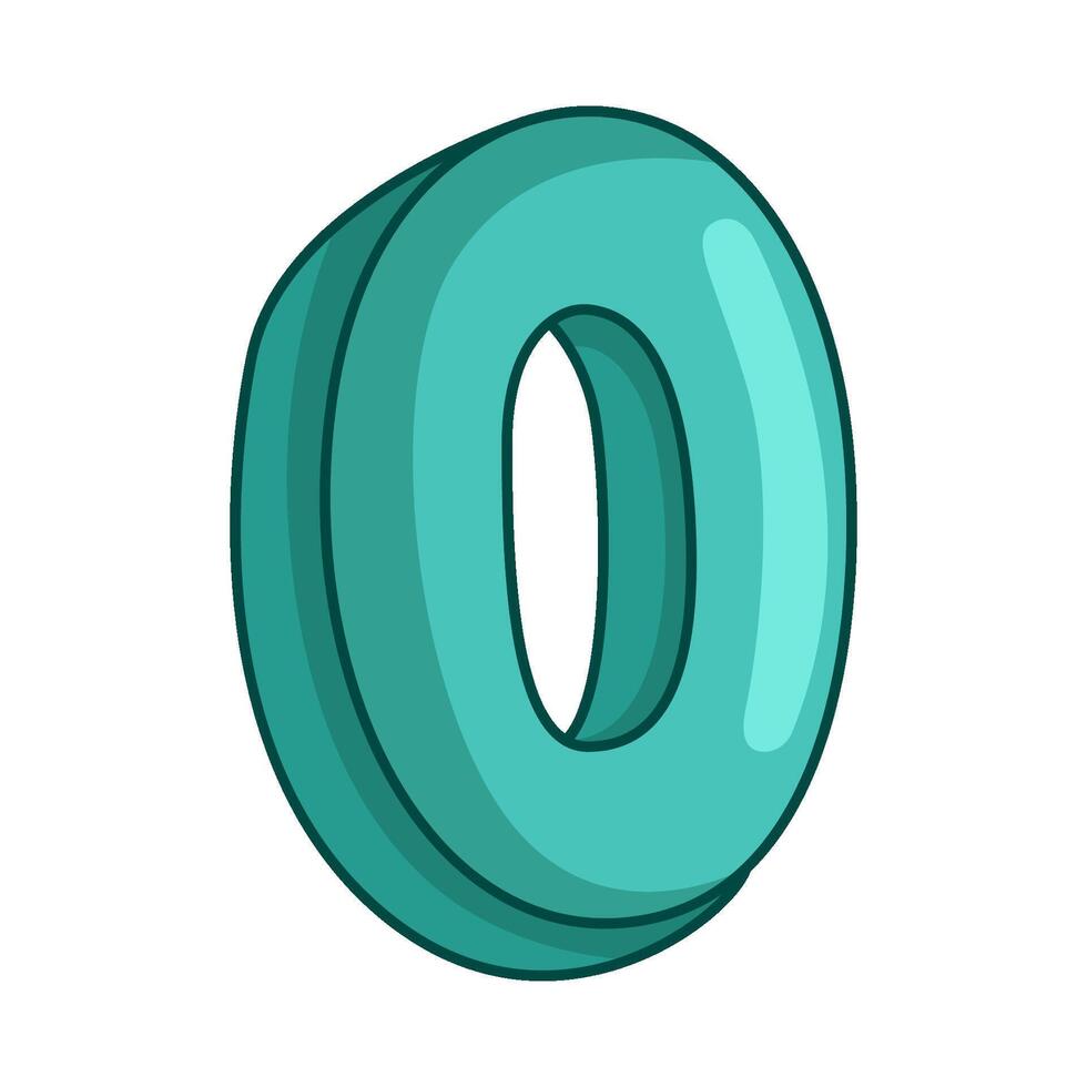 illustration of 3d number 0 vector