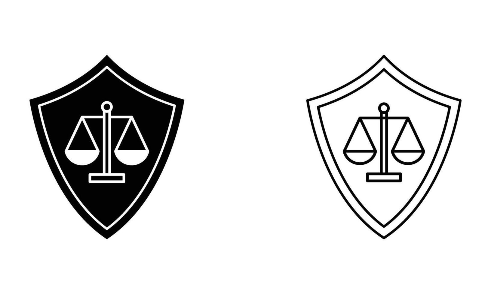 shield with law and justice balance scale icon vector