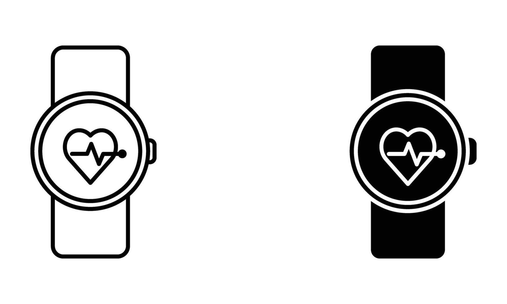 smartwatch with heartbeat pulse icon vector