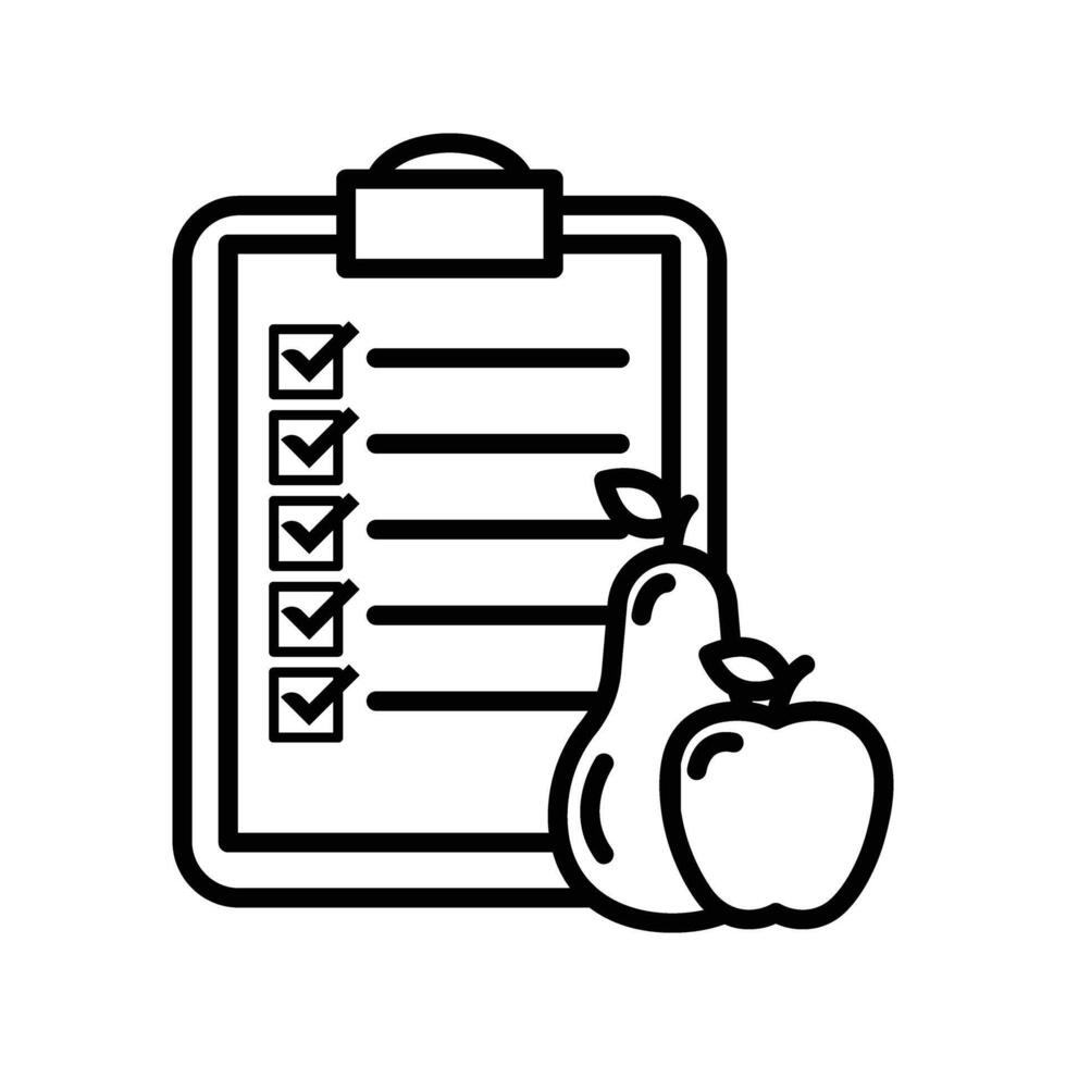 Checklist document with fruits vector