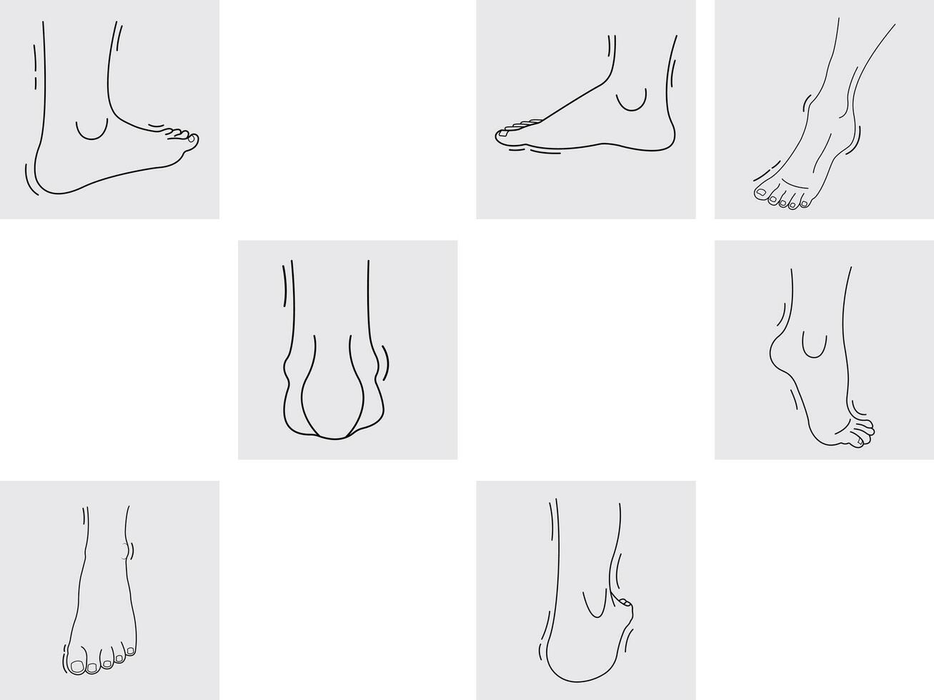 set of hand drawn sketch of legs vector