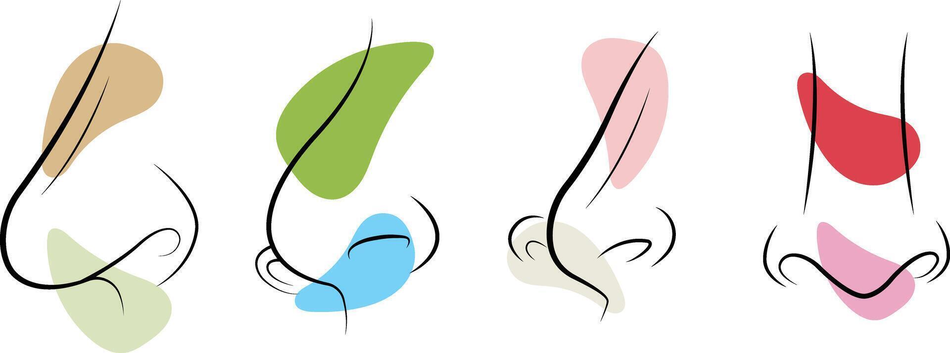 Nose Line Art Isolated on White vector