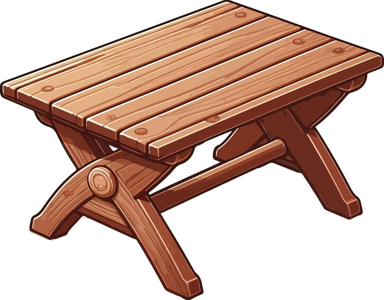 Wood Table Illustration, top view isolated wooden floor. Light brown wood texture with stripes. Mock-up with pine texture for advertisement. Illustration EPS10 vector