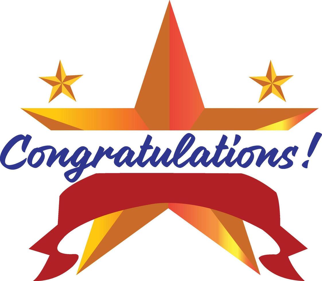 Congratulations Graduates. Celebration banner template with a stars, illustration. vector