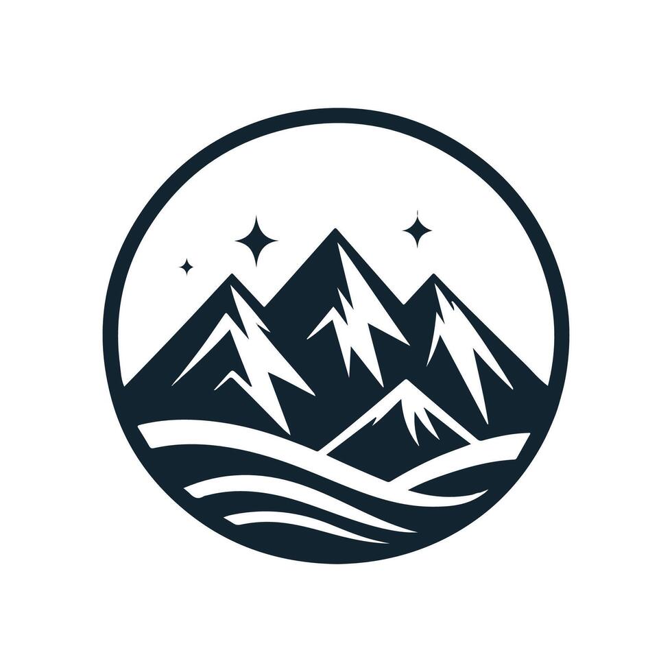 Minimalist Mountain Range Silhouette for T Shirt Graphics or Logo vector