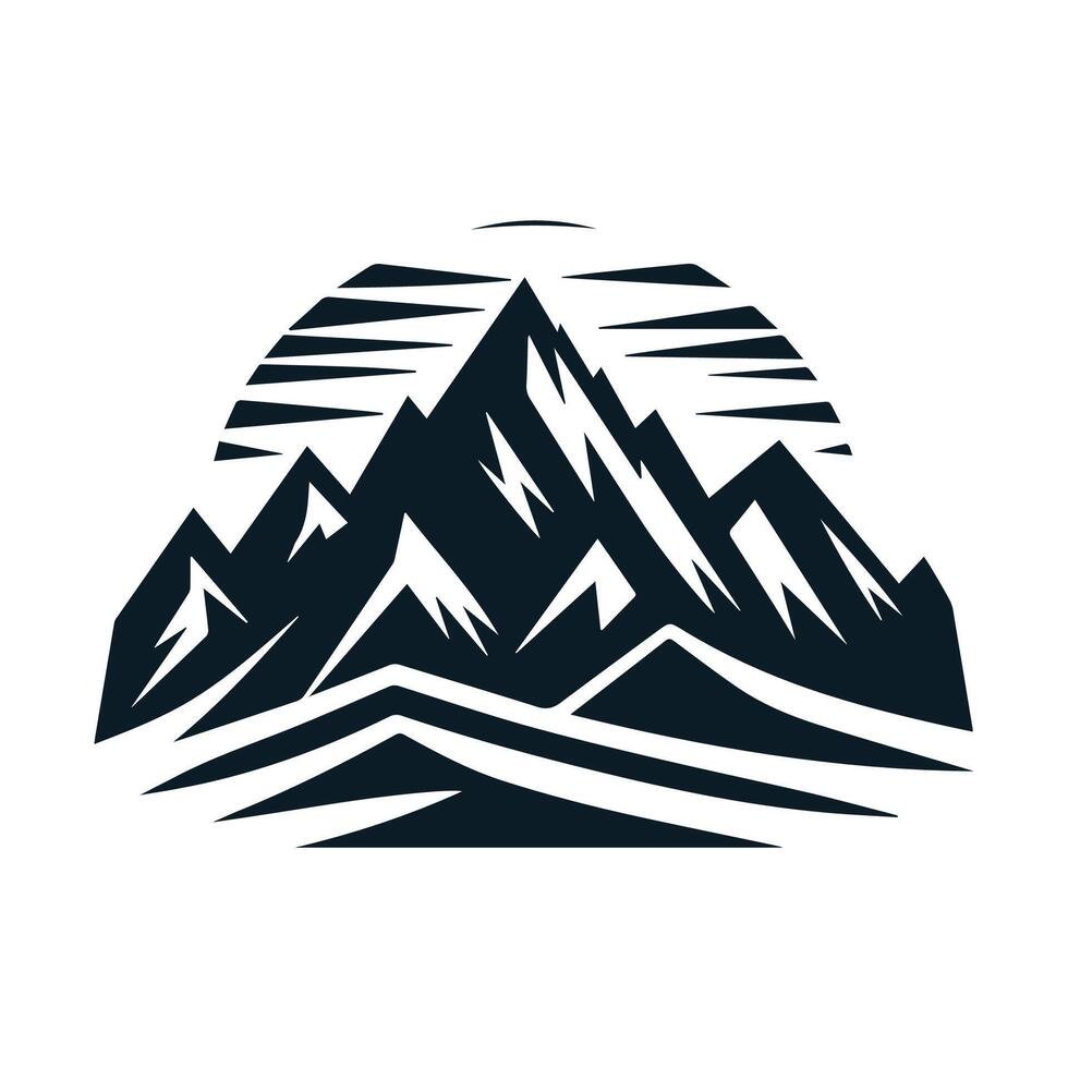 Creative Mountain Range Silhouette for Custom Apparel vector
