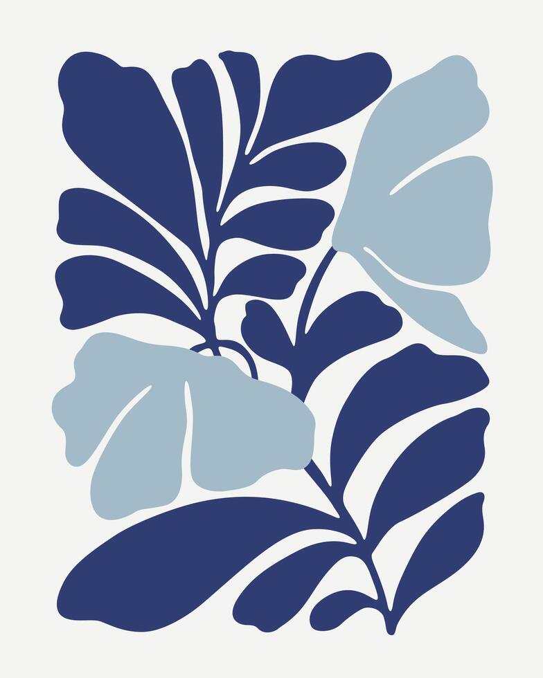 the beauty of abstract flowers in blue tones vector