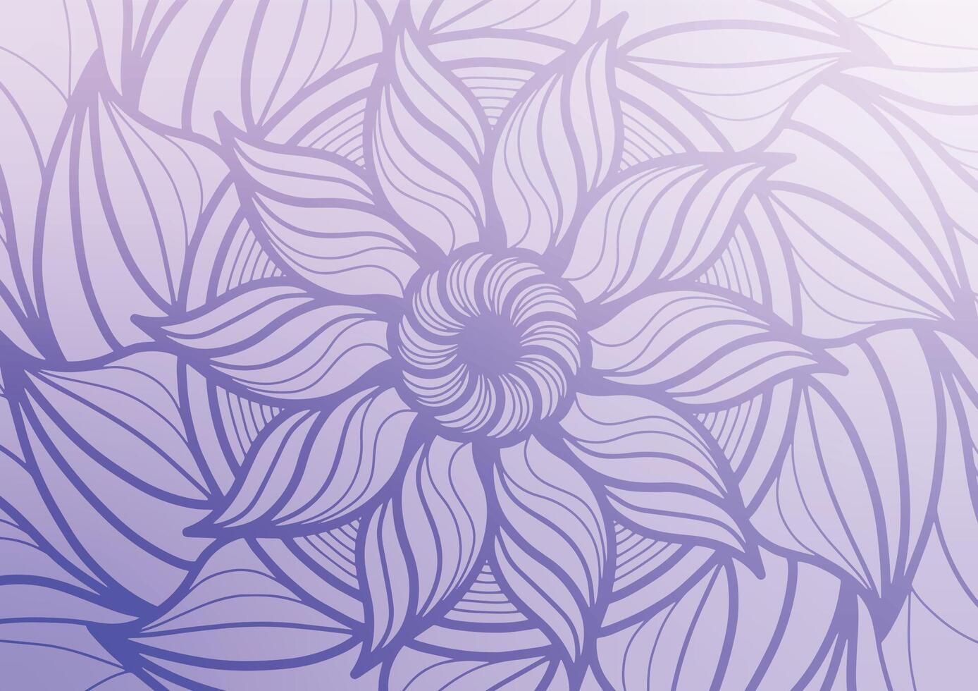 Soft art line purple mandala flower pattern background vector