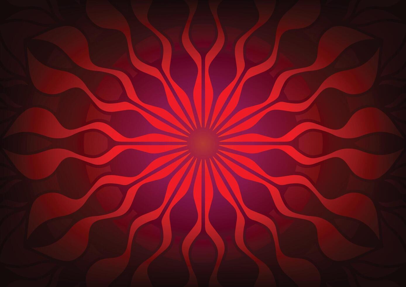 Geometric mandala red abstract line pattern background vector