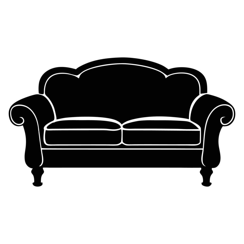 sofa silhouette illustration, stylish and versatile furniture designs vector