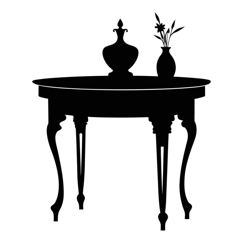 table silhouette illustration, stylish and versatile furniture designs vector