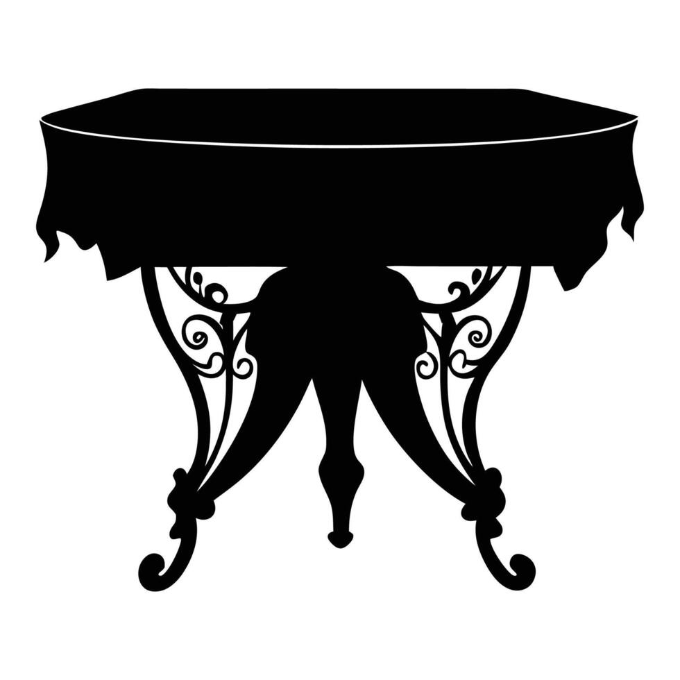 table silhouette illustration, stylish and versatile furniture designs vector