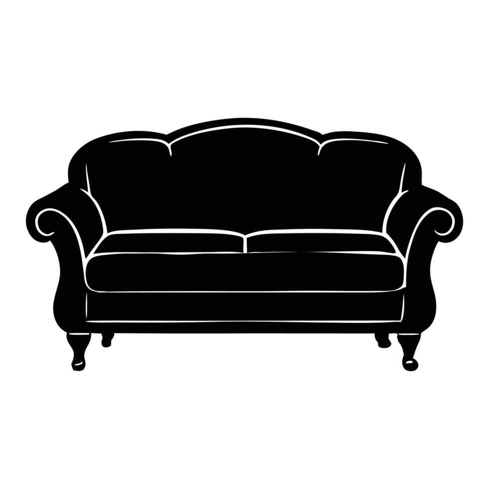 sofa silhouette illustration, stylish and versatile furniture designs vector