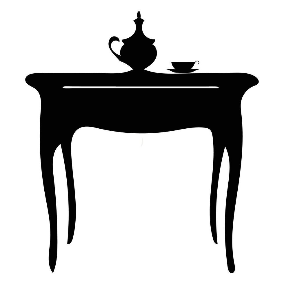 table silhouette illustration, stylish and versatile furniture designs vector