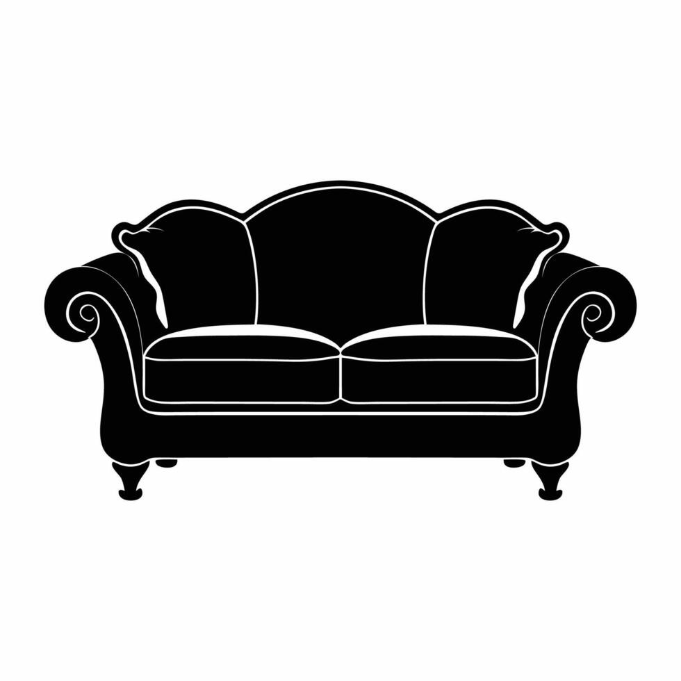 sofa silhouette illustration, stylish and versatile furniture designs vector