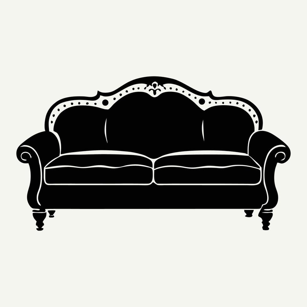 sofa silhouette illustration, stylish and versatile furniture designs vector