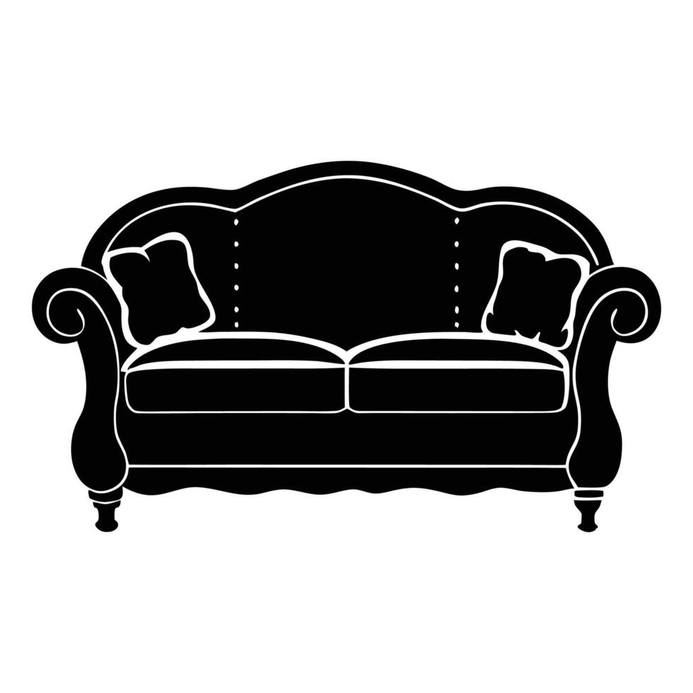 sofa silhouette illustration, stylish and versatile furniture designs vector