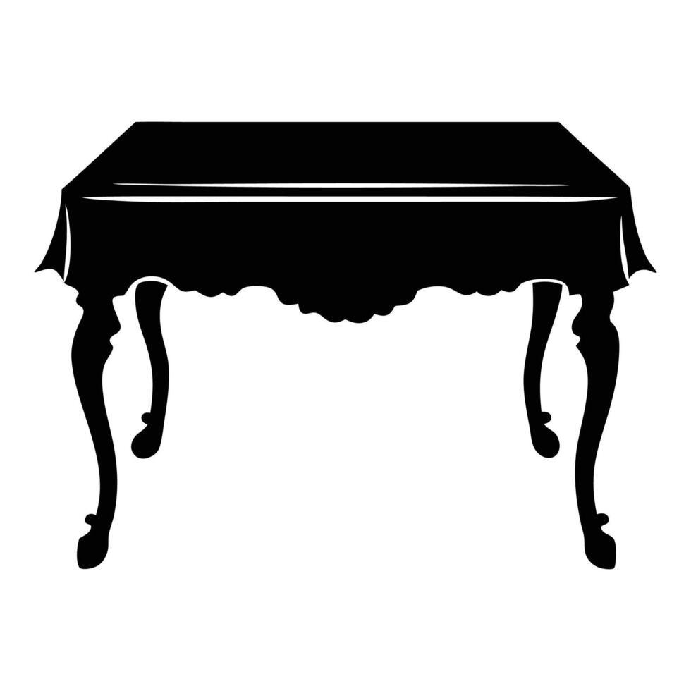 table silhouette illustration, stylish and versatile furniture designs vector