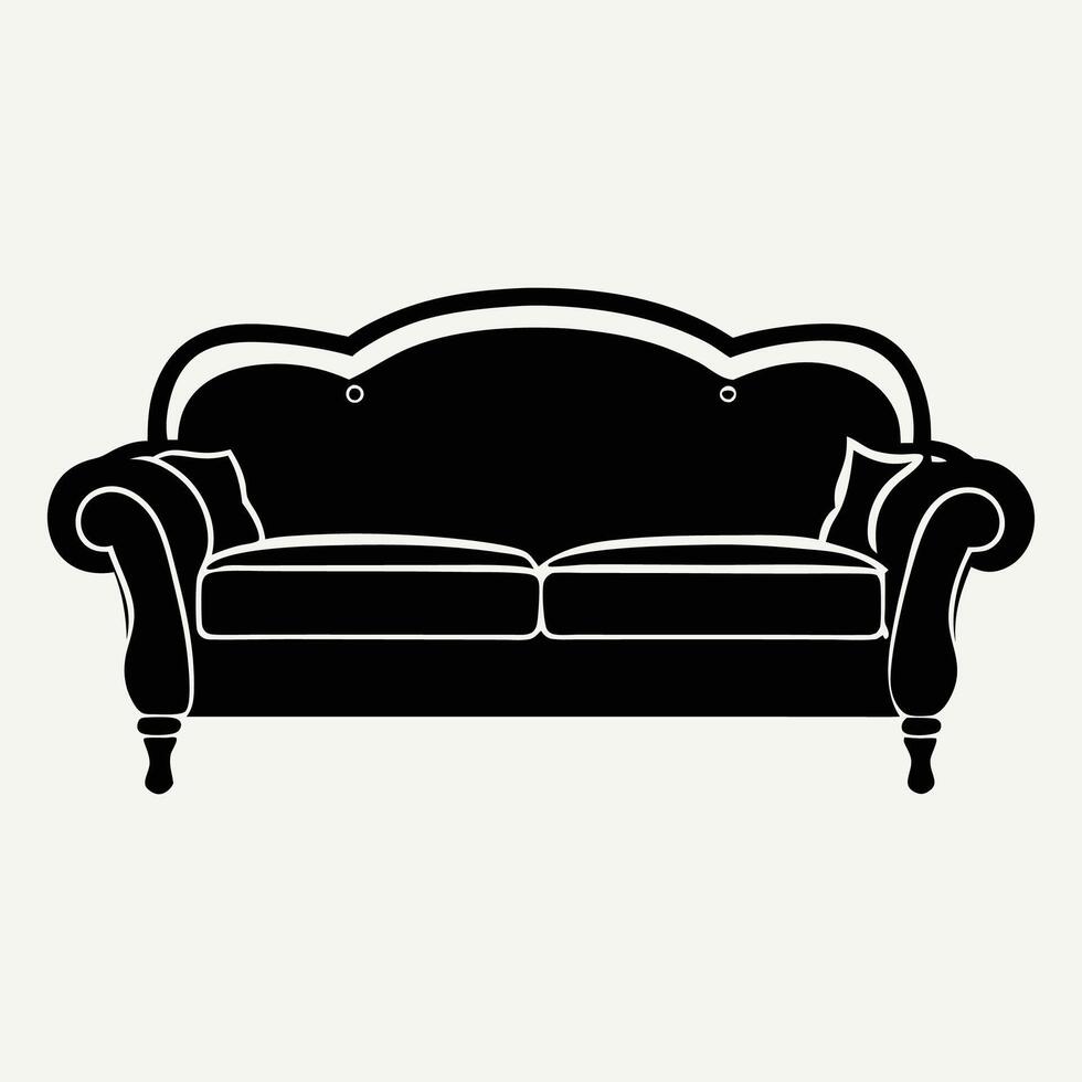 sofa silhouette illustration, stylish and versatile furniture designs vector