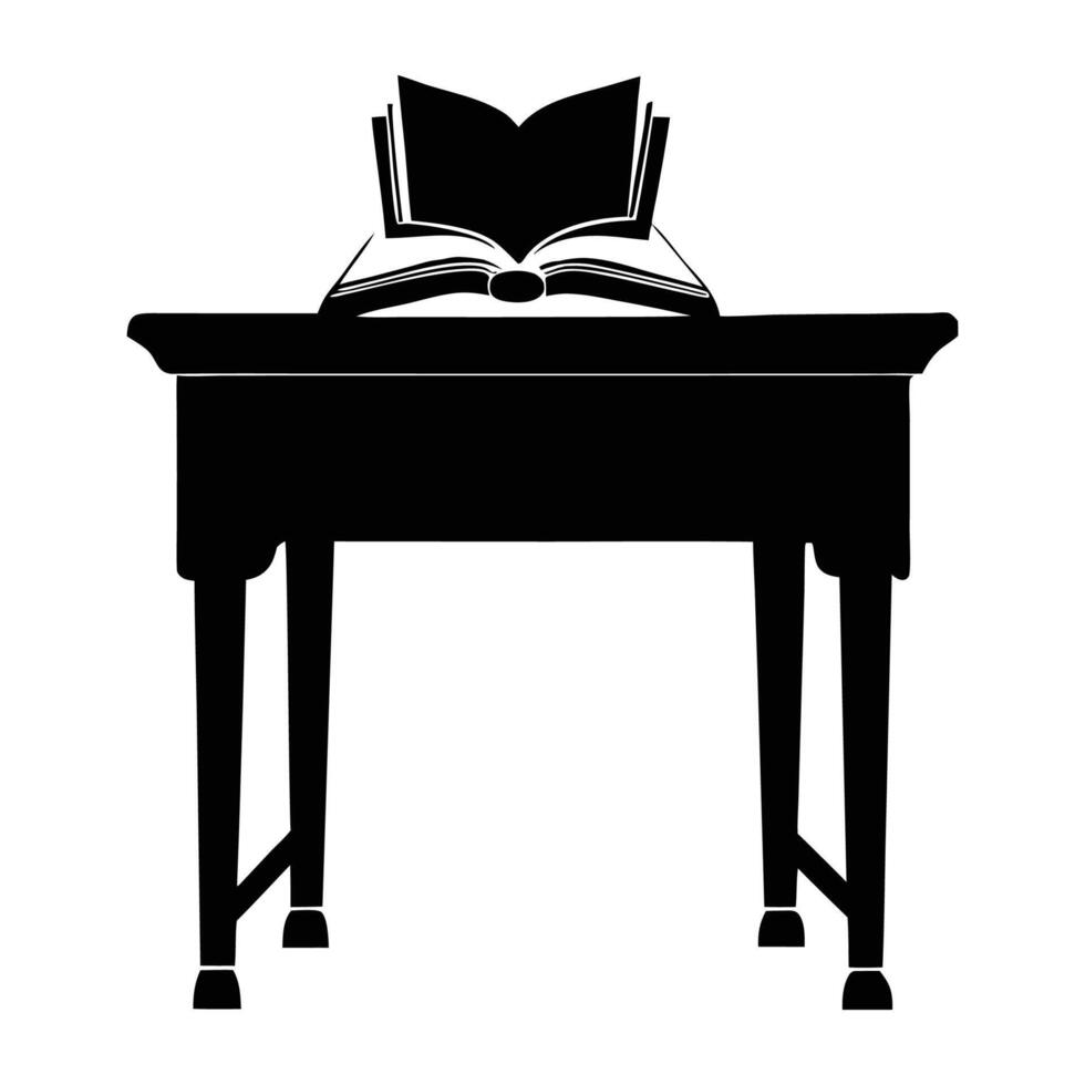 reading table silhouette art vector