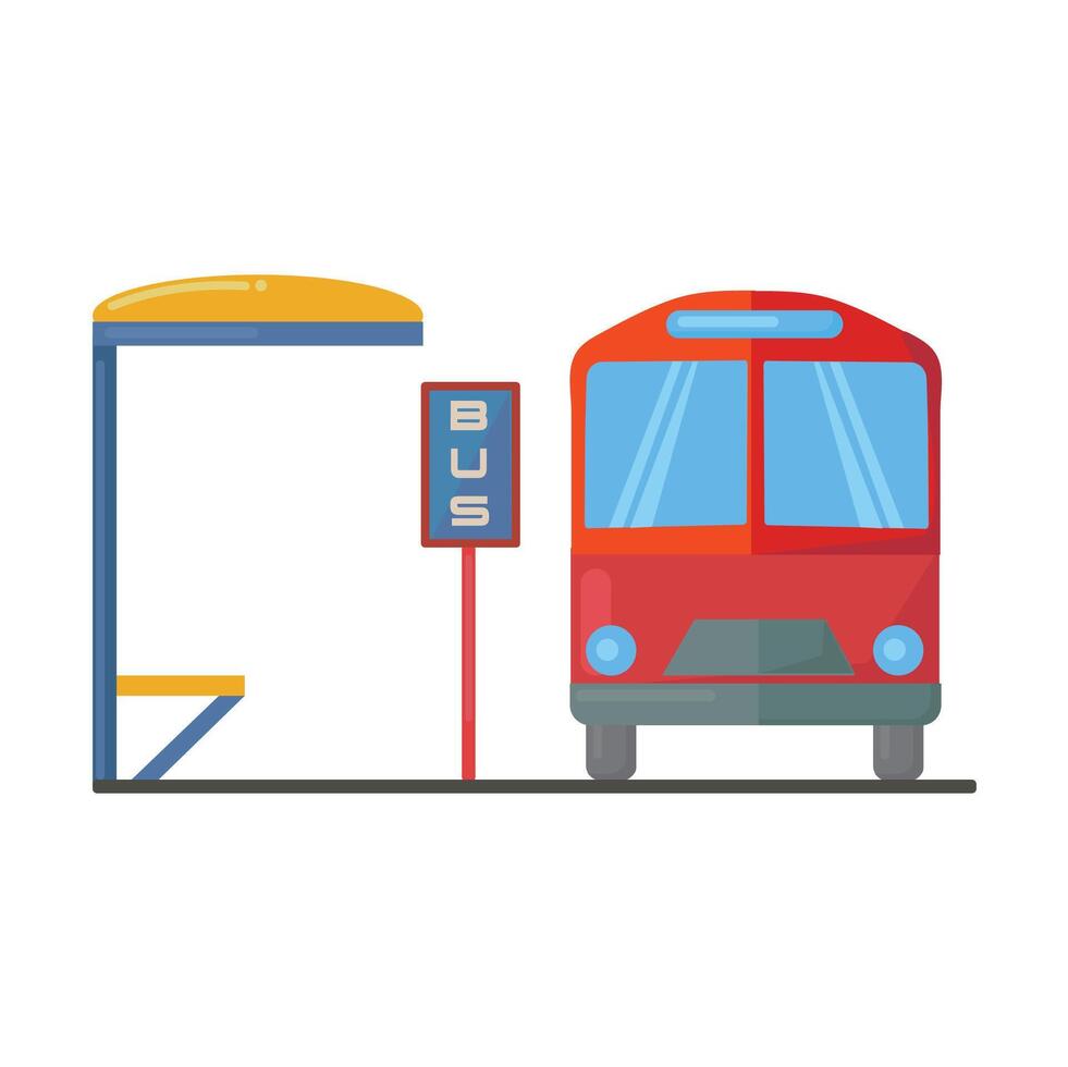 Bus stop icon clipart avatar logotype isolated illustration vector