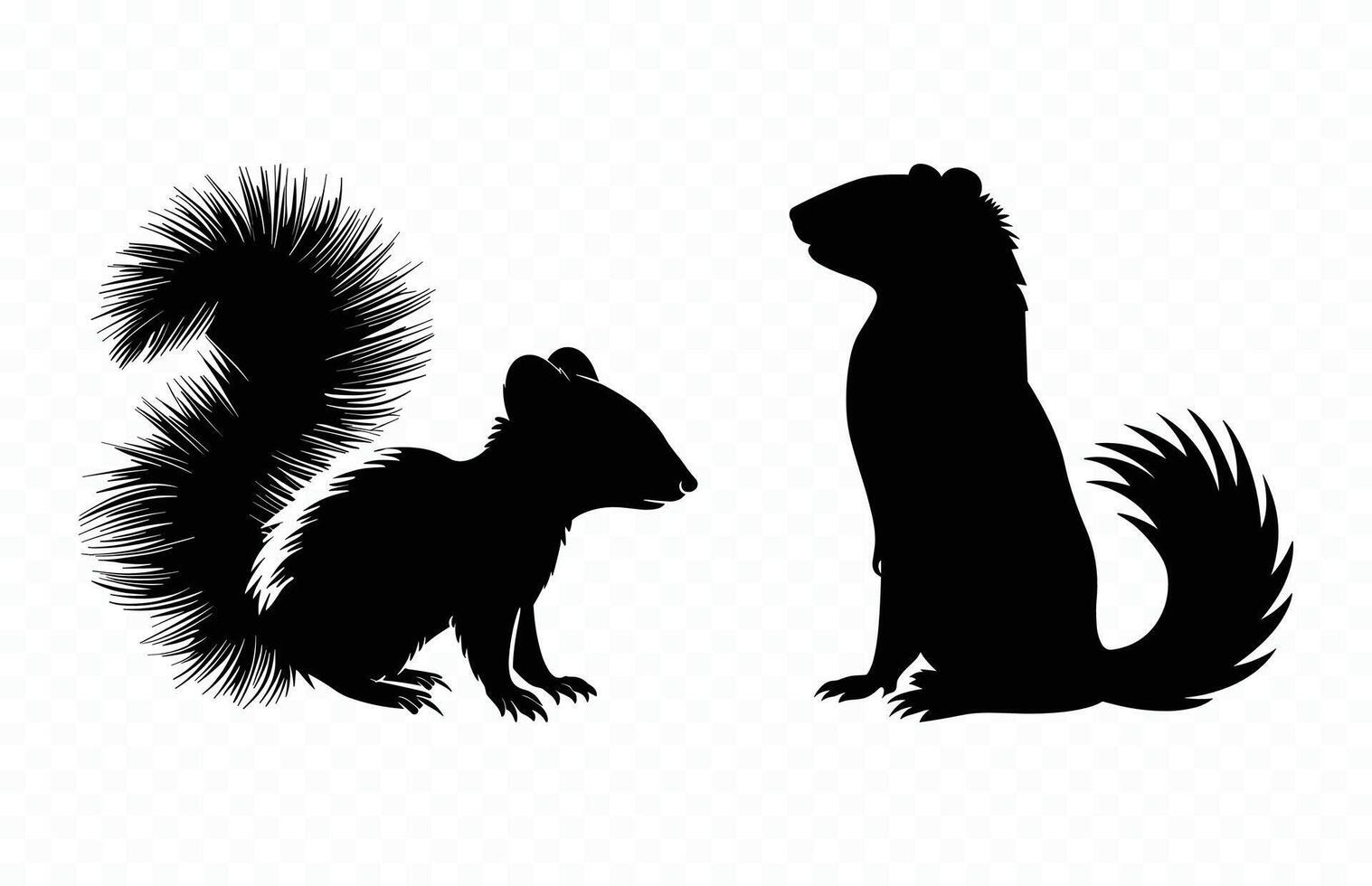 Skunk Clipart Black Silhouette vector