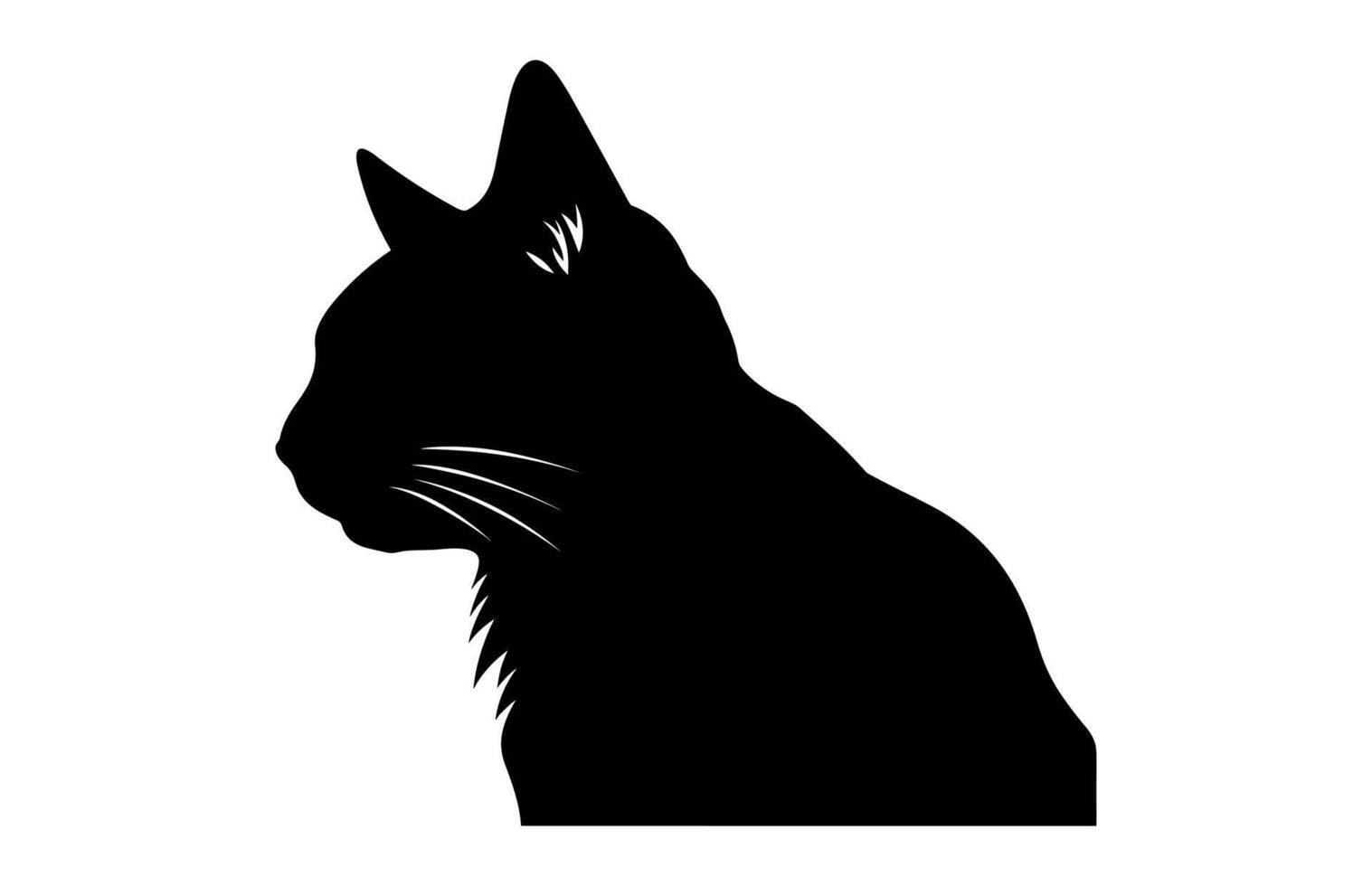 Cat Head Silhouette Clipart vector