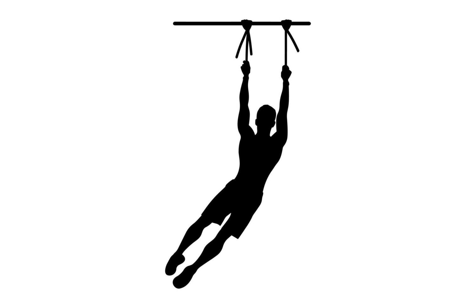 TRX Workout Silhouette isolated on a white background vector