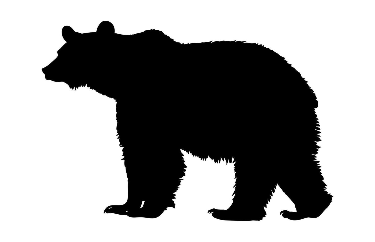 Grizzly Bear Silhouette Black Clipart vector