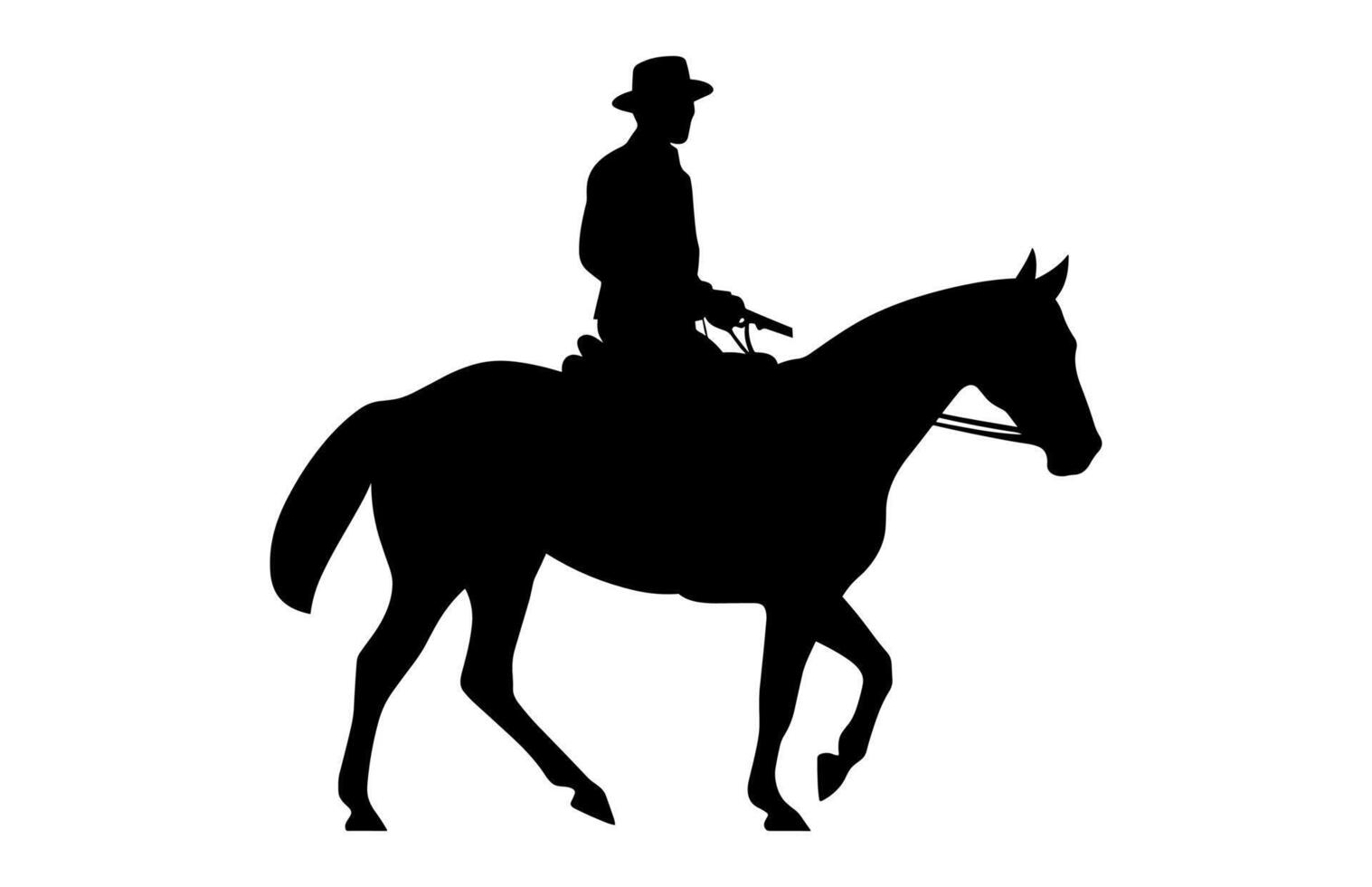Cowboy on Horse Silhouette isolated on a white background vector