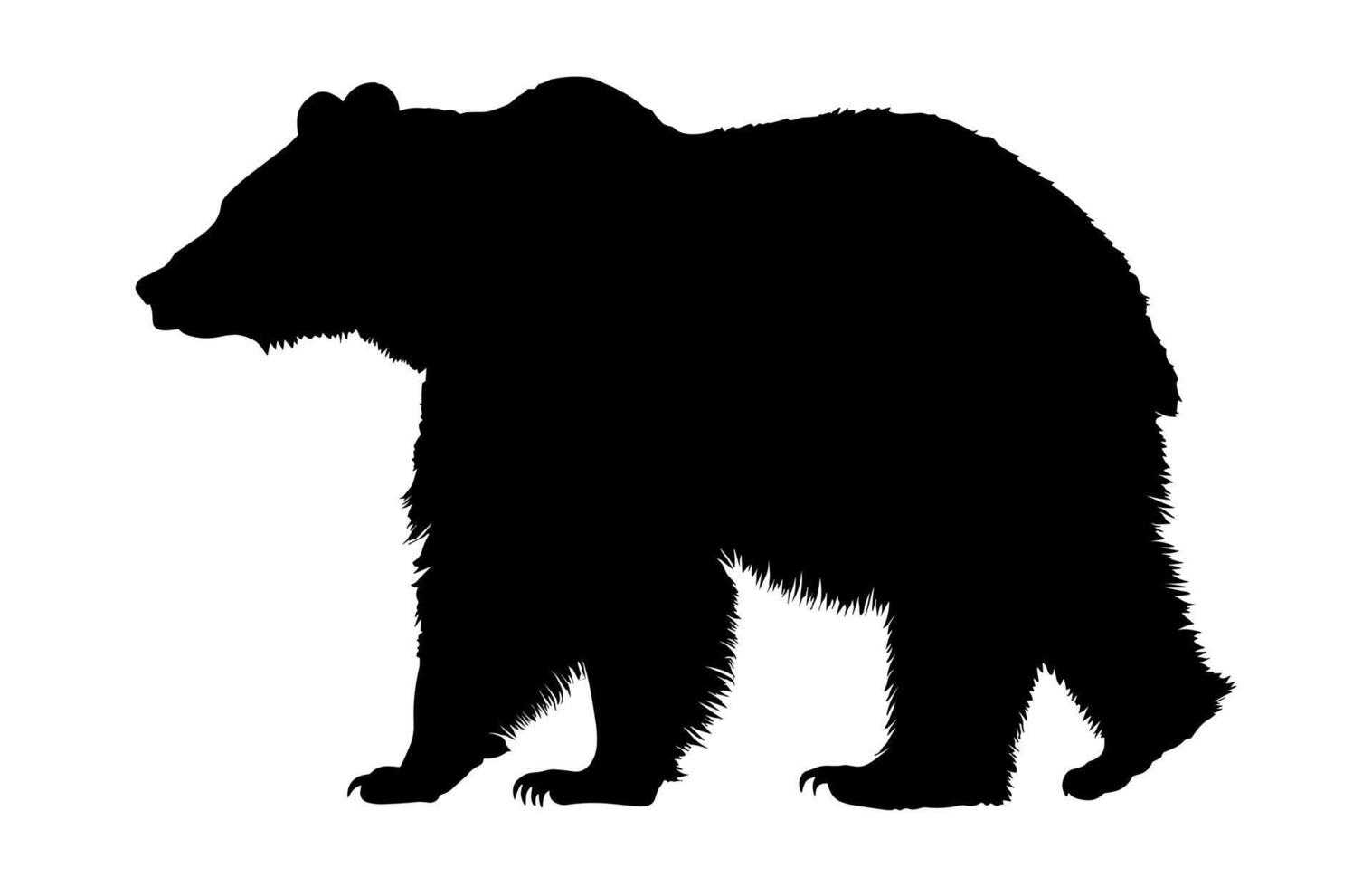 Black Bear Walking Silhouette Clipart vector