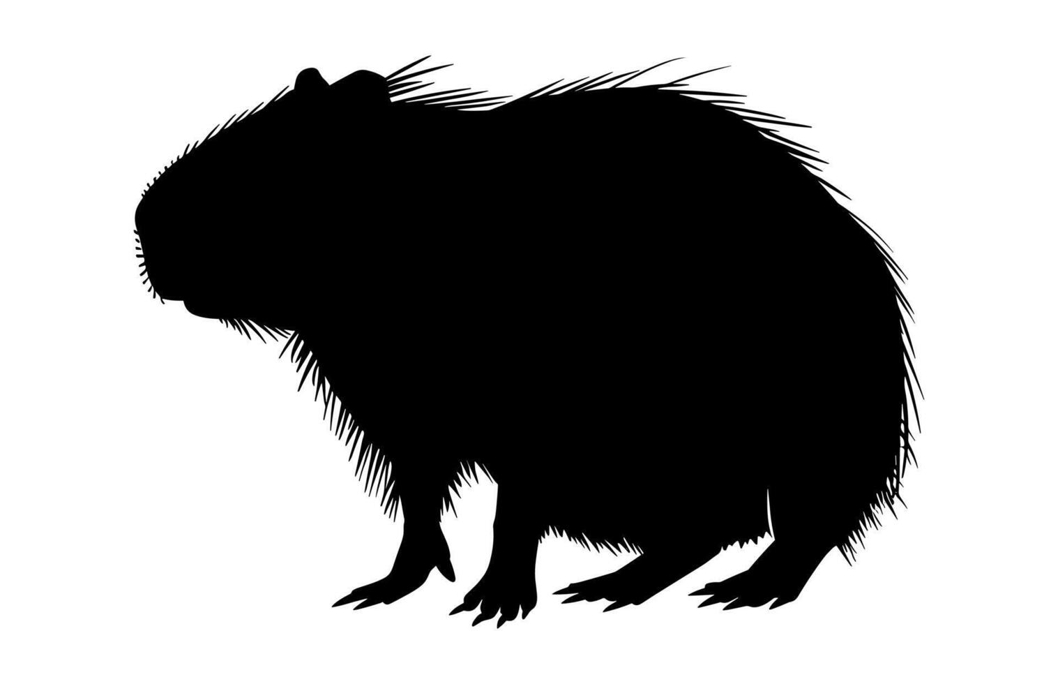 Capybara Silhouette Clipart vector