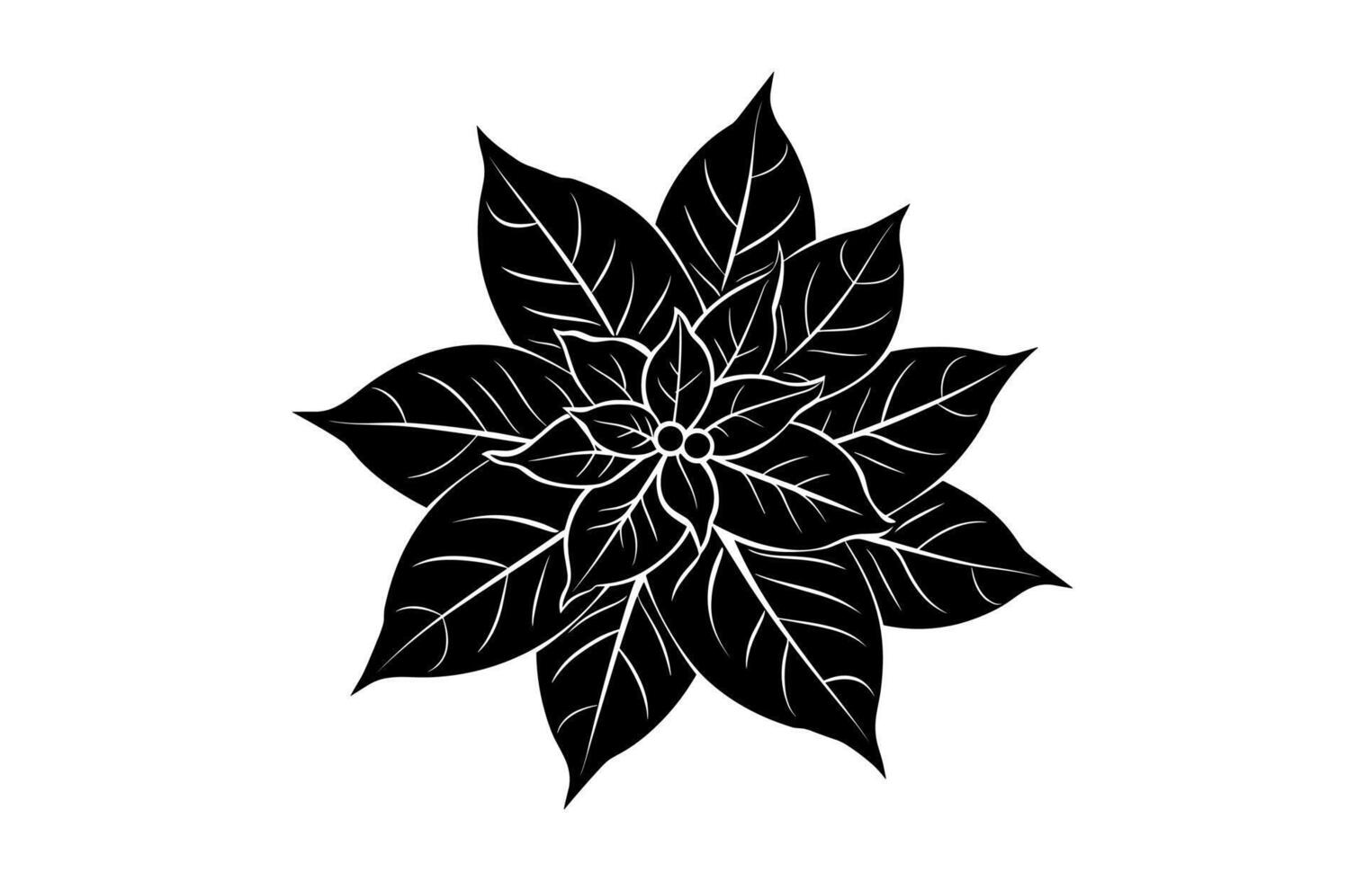 Poinsettia Silhouette Clipart vector