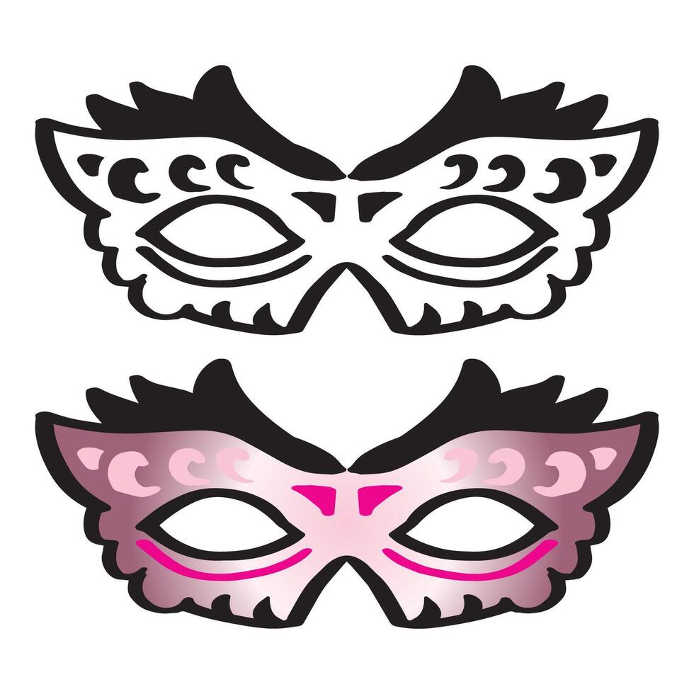 Carnival mask with feathers and ornaments. vector
