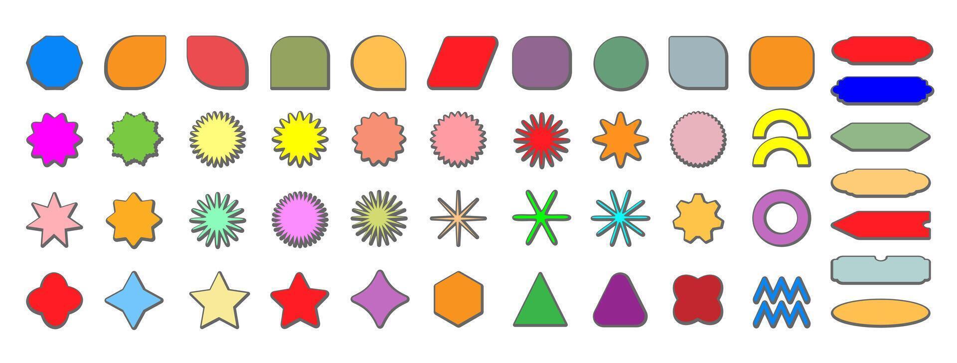 Brutal modern contemporary figure. Abstract geometric shapes and icons. vector