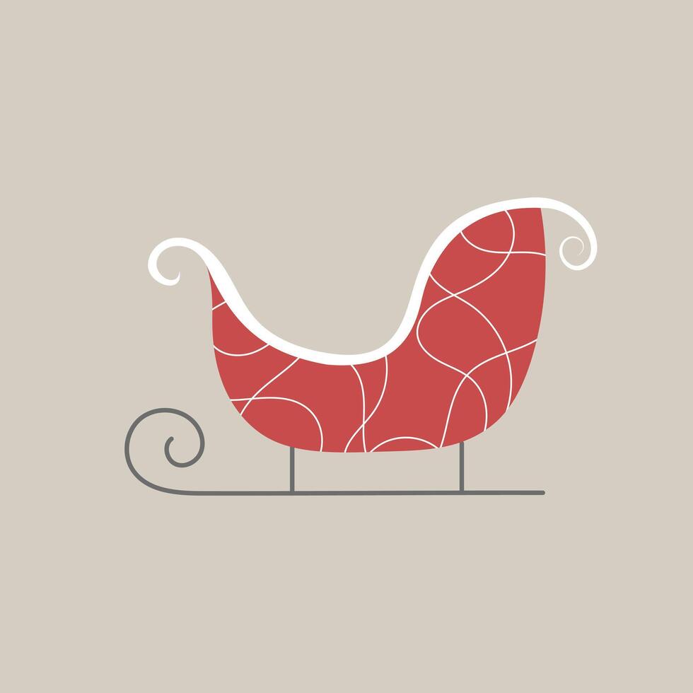 Christmas red sleigh. illustration vector