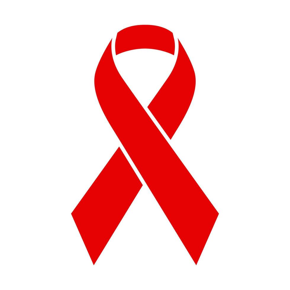 simple red awareness ribbon illustration. world aids day campaign. vector