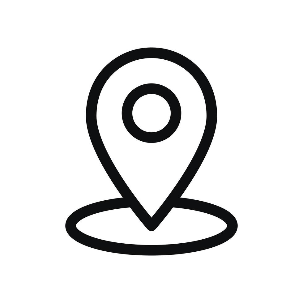 A black and white pin icon on a white background vector