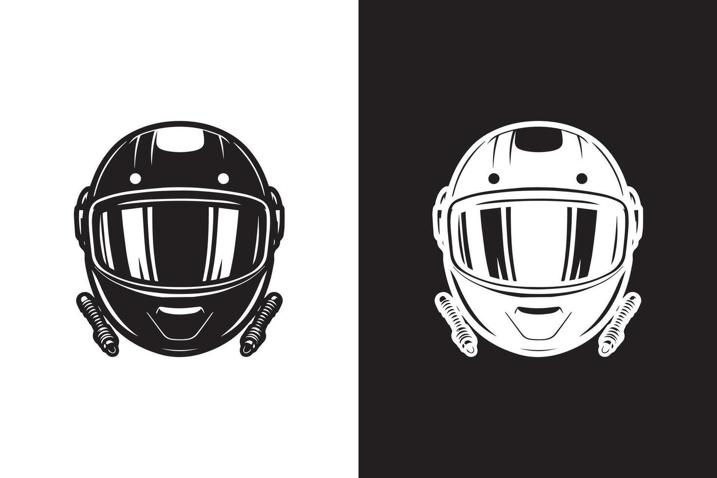 Motorcycle Helmet Silhouette Illustration vector