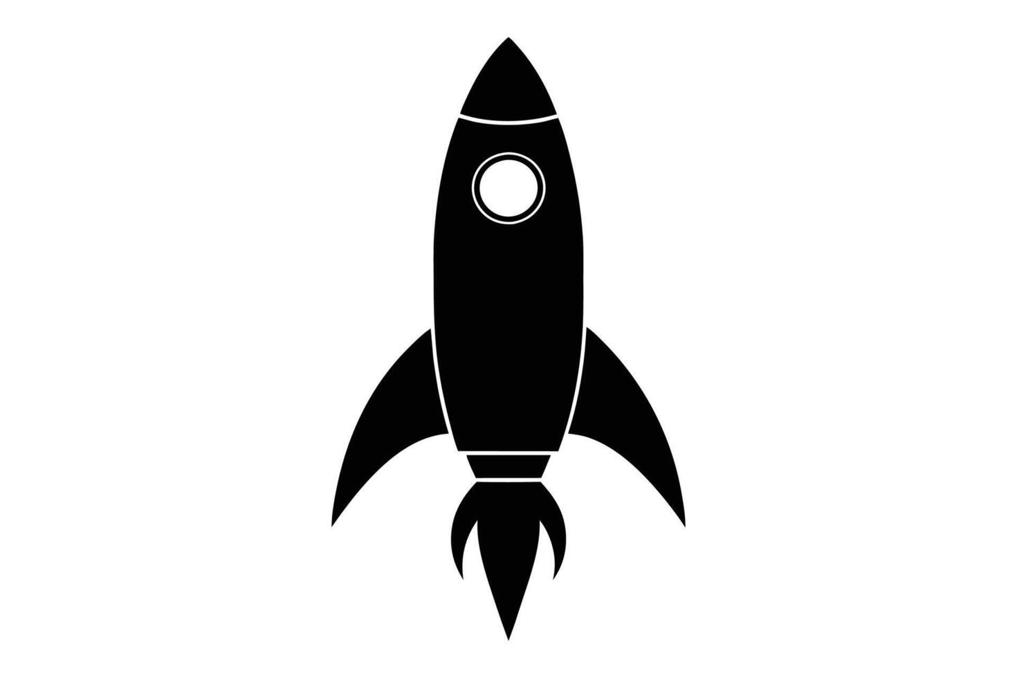 Rocket Space silhouette art vector